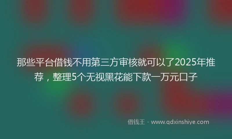 那些平台借钱不用第三方审核就可以了2025年推荐，整理5个无视黑花能下款一万元口子