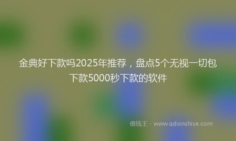 金典好下款吗2025年推荐，盘点5个无视一切包下款5000秒下款的软件