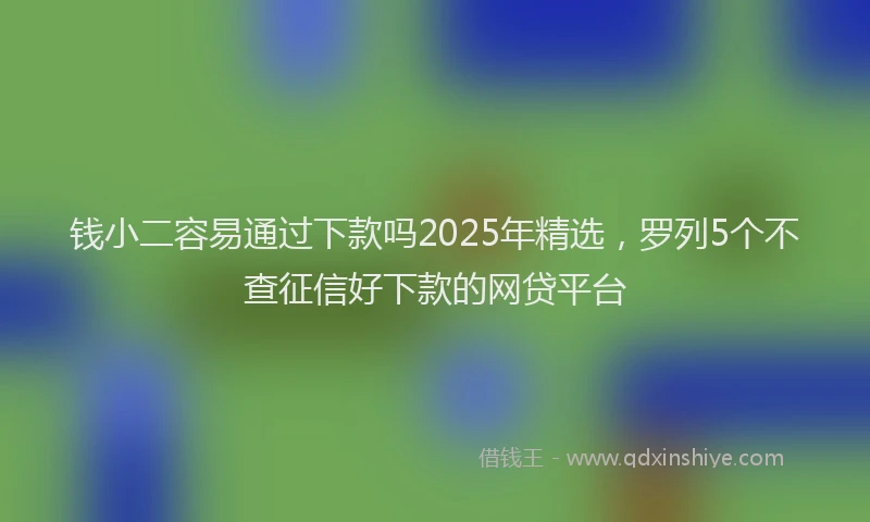 钱小二容易通过下款吗2025年精选，罗列5个不查征信好下款的网贷平台