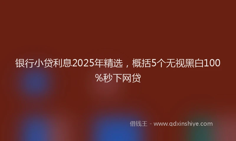 银行小贷利息2025年精选，概括5个无视黑白100%秒下网贷