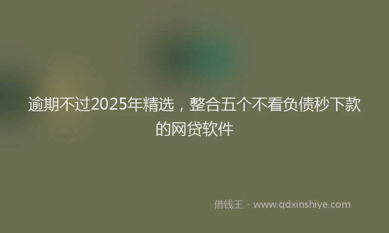 逾期不过2025年精选，整合五个不看负债秒下款的网贷软件