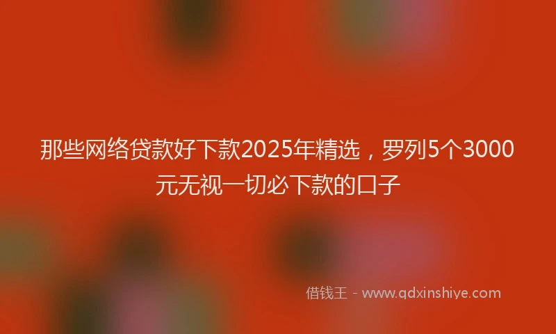 那些网络贷款好下款2025年精选，罗列5个3000元无视一切必下款的口子