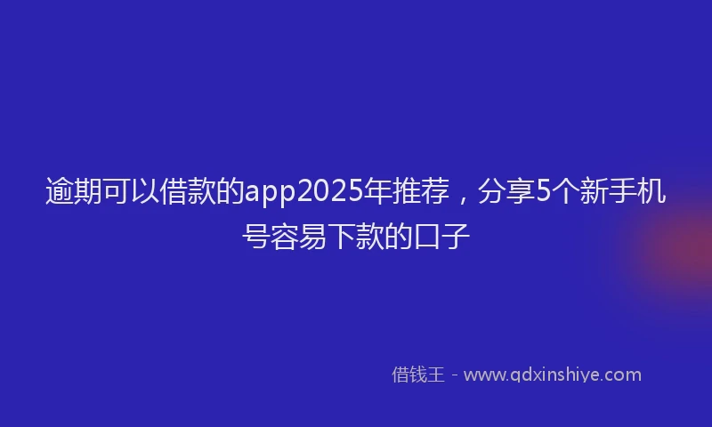 逾期可以借款的app2025年推荐，分享5个新手机号容易下款的口子