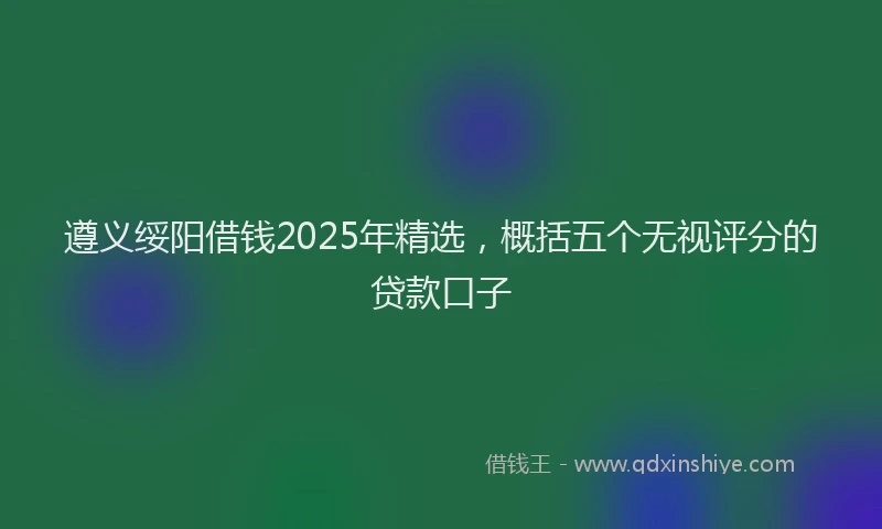 遵义绥阳借钱2025年精选，概括五个无视评分的贷款口子