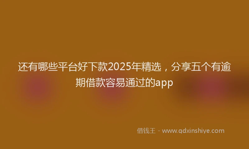 还有哪些平台好下款2025年精选，分享五个有逾期借款容易通过的app