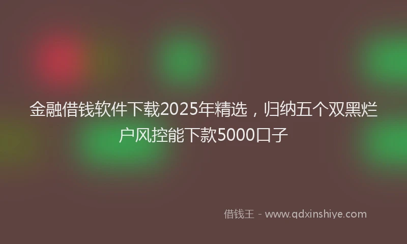 金融借钱软件下载2025年精选，归纳五个双黑烂户风控能下款5000口子