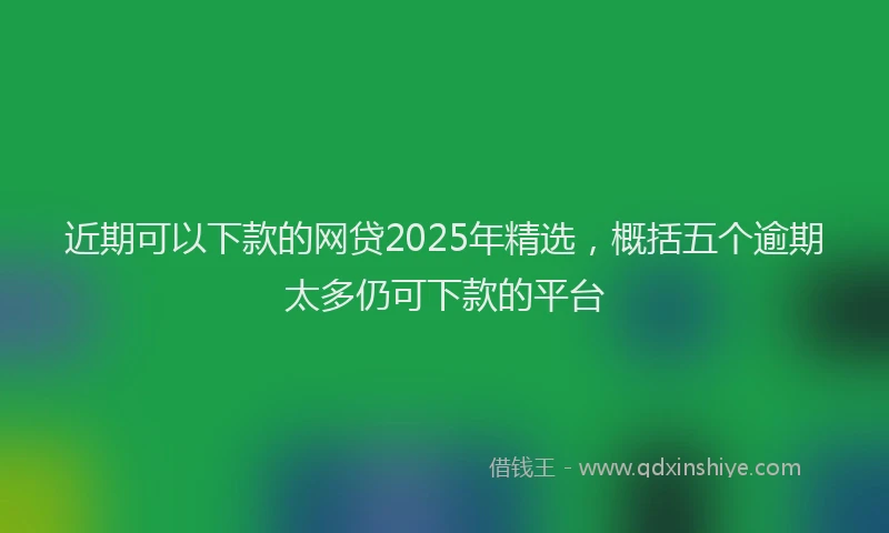近期可以下款的网贷2025年精选，概括五个逾期太多仍可下款的平台