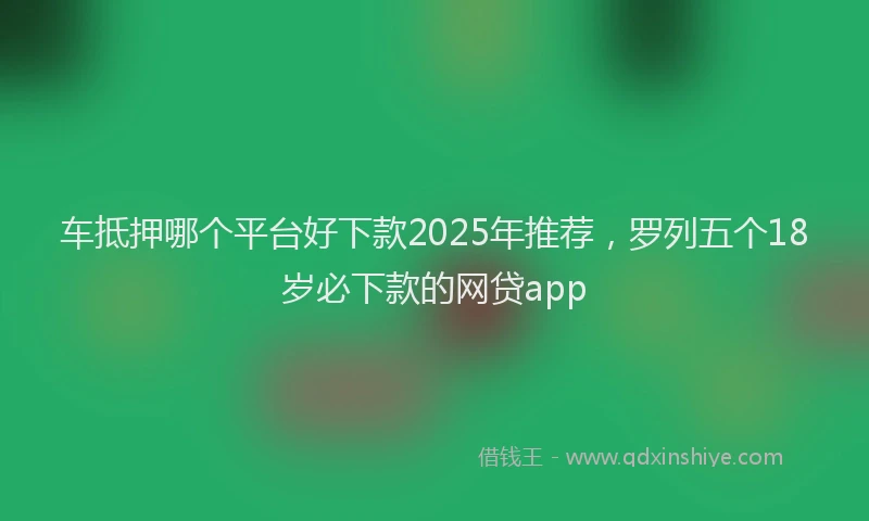车抵押哪个平台好下款2025年推荐，罗列五个18岁必下款的网贷app