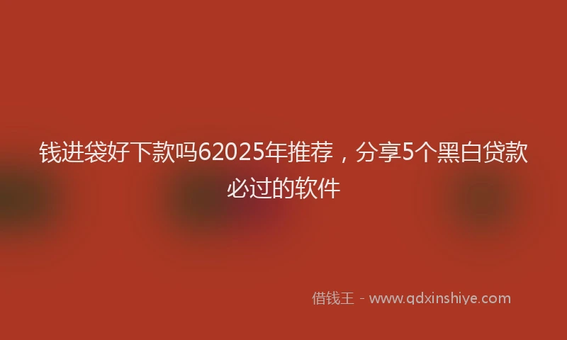 钱进袋好下款吗62025年推荐，分享5个黑白贷款必过的软件