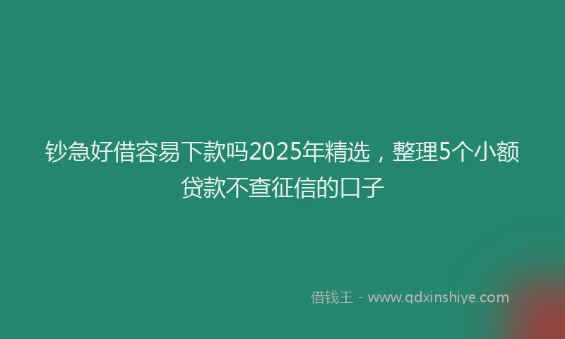 钞急好借容易下款吗2025年精选，整理5个小额贷款不查征信的口子
