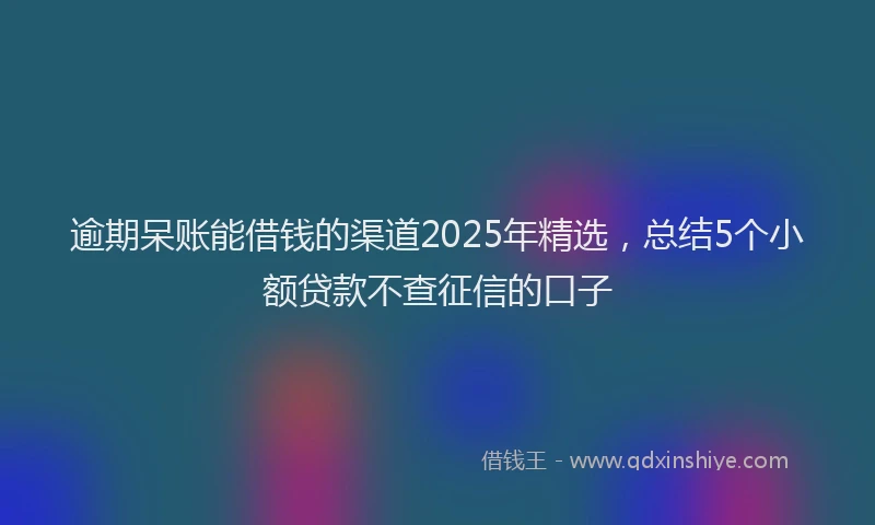 逾期呆账能借钱的渠道2025年精选，总结5个小额贷款不查征信的口子