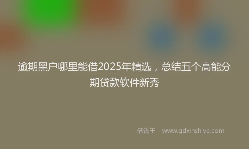 逾期黑户哪里能借2025年精选，总结五个高能分期贷款软件新秀