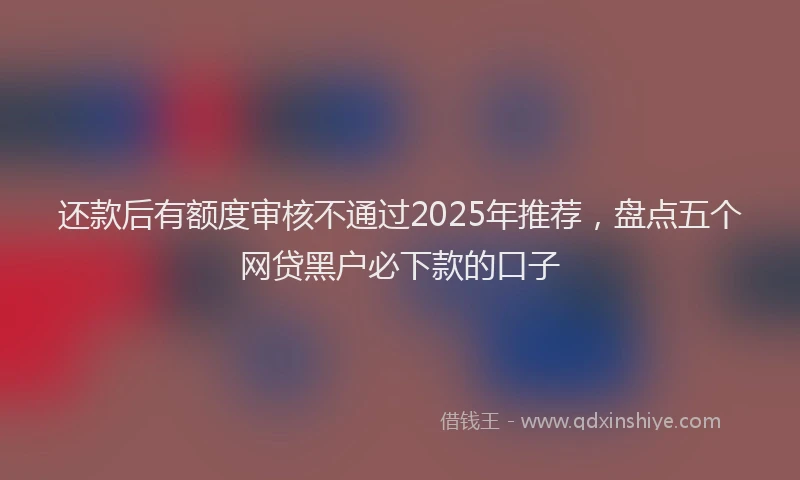 还款后有额度审核不通过2025年推荐，盘点五个网贷黑户必下款的口子