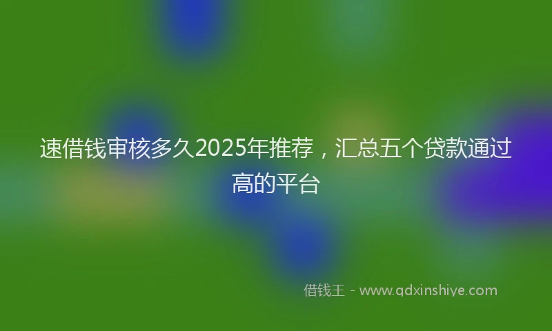 速借钱审核多久2025年推荐，汇总五个贷款通过高的平台