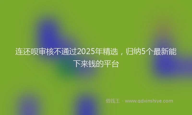 连还呗审核不通过2025年精选，归纳5个最新能下来钱的平台