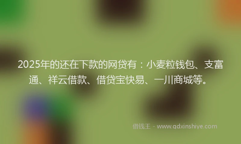 2025年的还在下款的网贷有：小麦粒钱包、支富通、祥云借款、借贷宝快易、一川商城等。
