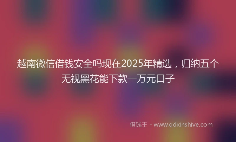 越南微信借钱安全吗现在2025年精选，归纳五个无视黑花能下款一万元口子