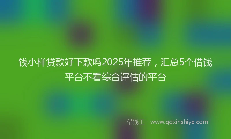 钱小样贷款好下款吗2025年推荐，汇总5个借钱平台不看综合评估的平台