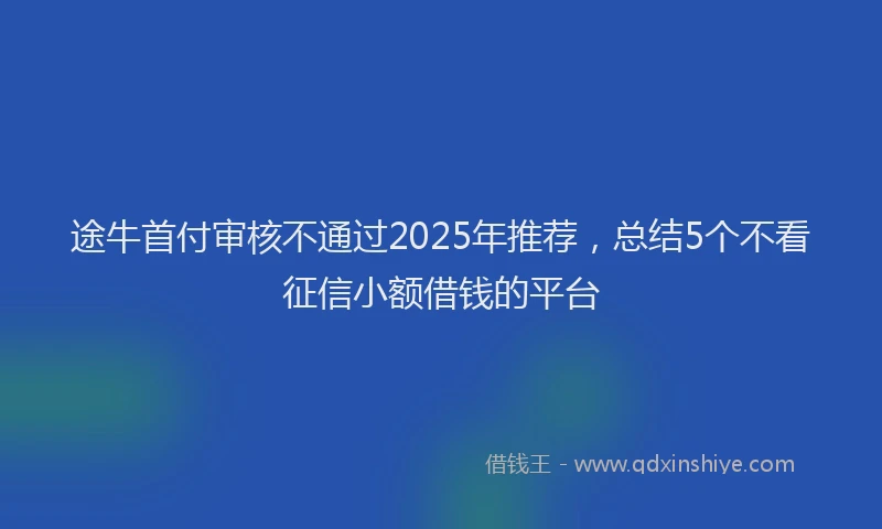 途牛首付审核不通过2025年推荐，总结5个不看征信小额借钱的平台