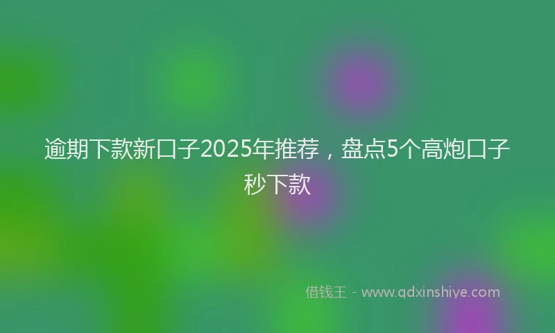 逾期下款新口子2025年推荐，盘点5个高炮口子秒下款