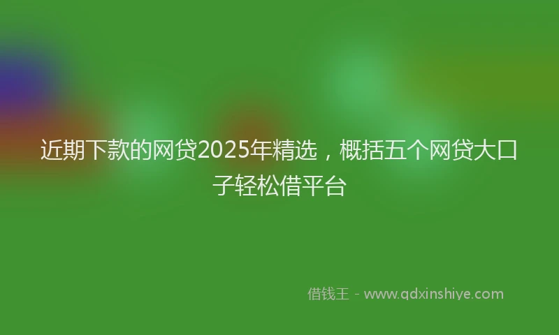 近期下款的网贷2025年精选，概括五个网贷大口子轻松借平台