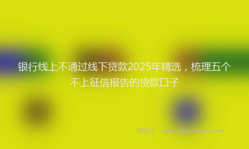 银行线上不通过线下贷款2025年精选，梳理五个不上征信报告的贷款口子