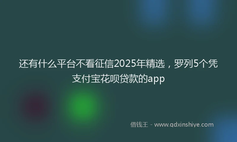 还有什么平台不看征信2025年精选，罗列5个凭支付宝花呗贷款的app