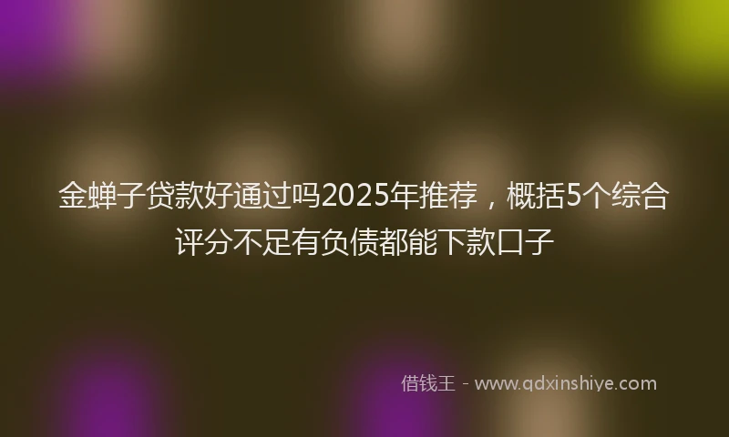 金蝉子贷款好通过吗2025年推荐，概括5个综合评分不足有负债都能下款口子