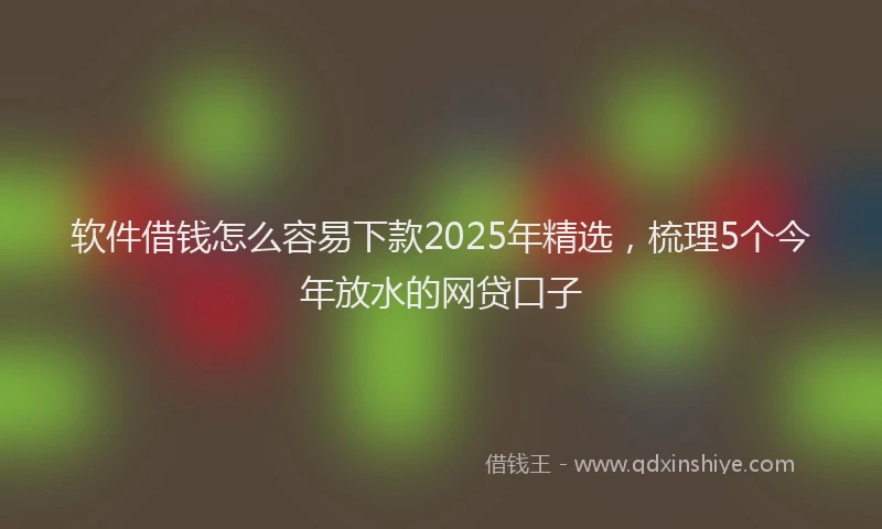 软件借钱怎么容易下款2025年精选，梳理5个今年放水的网贷口子