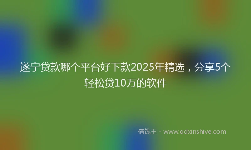 遂宁贷款哪个平台好下款2025年精选，分享5个轻松贷10万的软件