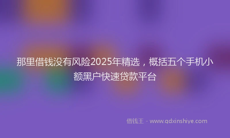 那里借钱没有风险2025年精选，概括五个手机小额黑户快速贷款平台