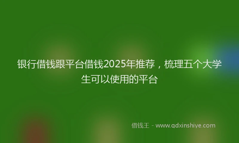 银行借钱跟平台借钱2025年推荐，梳理五个大学生可以使用的平台