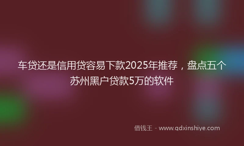 车贷还是信用贷容易下款2025年推荐，盘点五个苏州黑户贷款5万的软件
