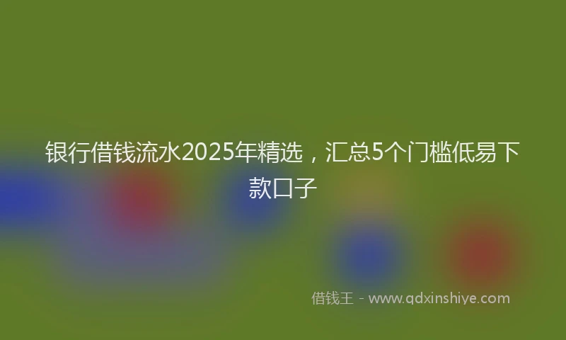 银行借钱流水2025年精选，汇总5个门槛低易下款口子