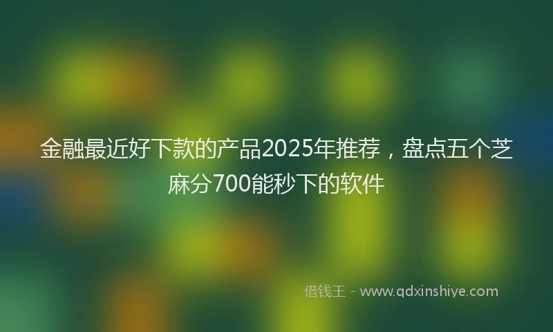 金融最近好下款的产品2025年推荐，盘点五个芝麻分700能秒下的软件