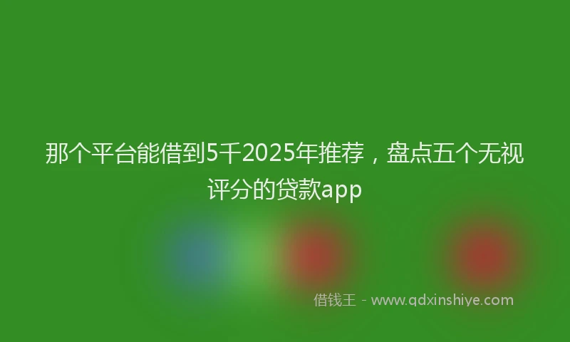 那个平台能借到5千2025年推荐，盘点五个无视评分的贷款app