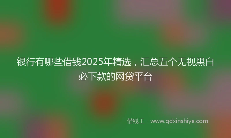 银行有哪些借钱2025年精选，汇总五个无视黑白必下款的网贷平台