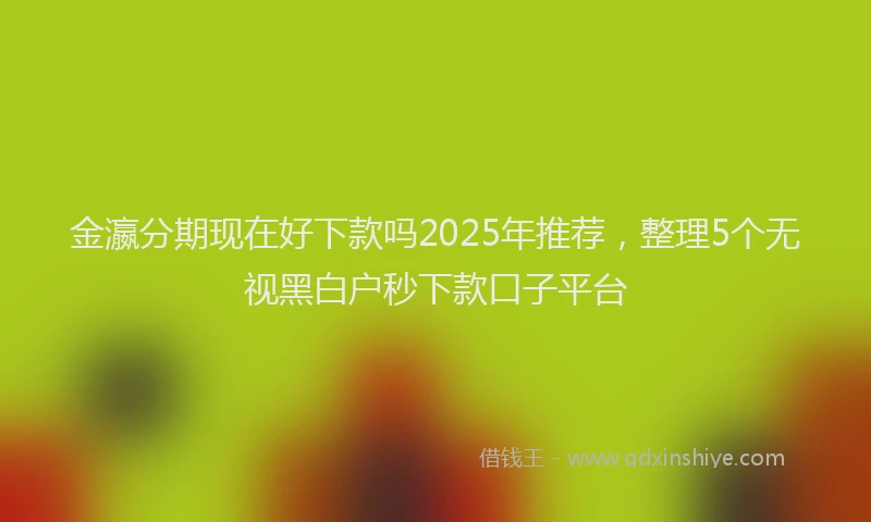 金瀛分期现在好下款吗2025年推荐，整理5个无视黑白户秒下款口子平台