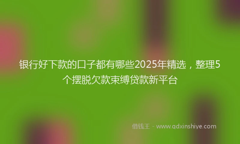 银行好下款的口子都有哪些2025年精选，整理5个摆脱欠款束缚贷款新平台