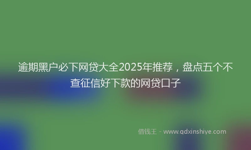 逾期黑户必下网贷大全2025年推荐，盘点五个不查征信好下款的网贷口子