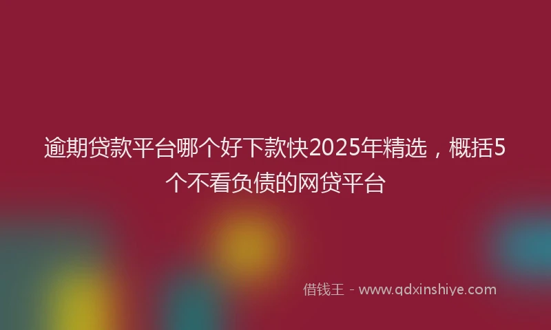 逾期贷款平台哪个好下款快2025年精选，概括5个不看负债的网贷平台