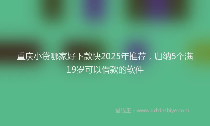 重庆小贷哪家好下款快2025年推荐，归纳5个满19岁可以借款的软件