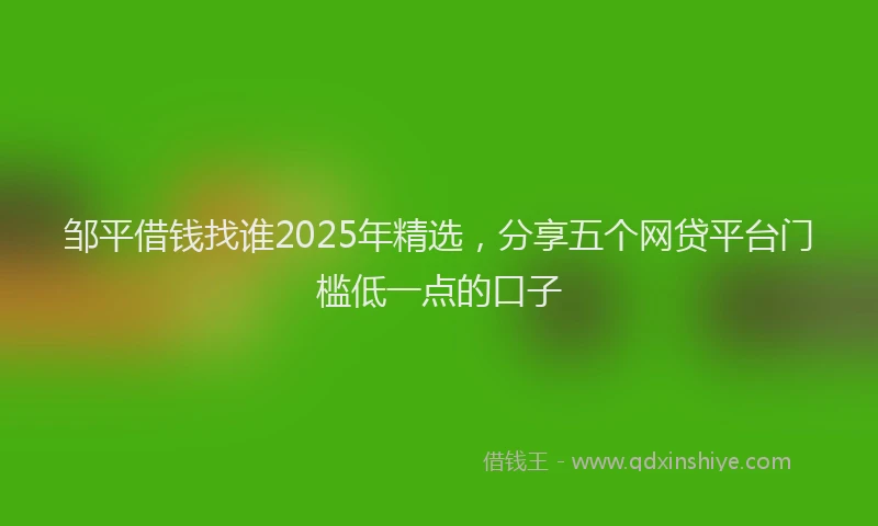 邹平借钱找谁2025年精选，分享五个网贷平台门槛低一点的口子