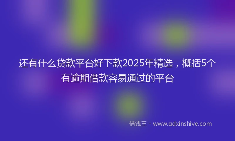 还有什么贷款平台好下款2025年精选，概括5个有逾期借款容易通过的平台