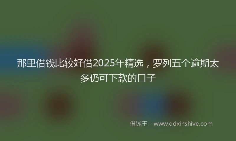 那里借钱比较好借2025年精选，罗列五个逾期太多仍可下款的口子