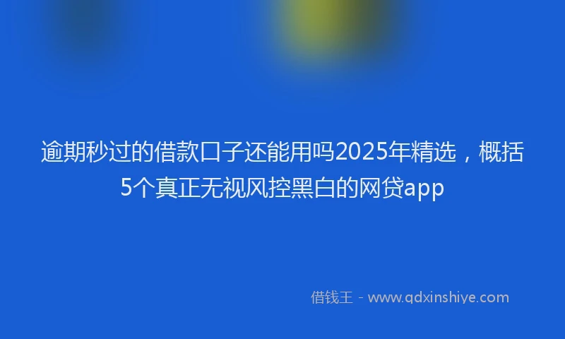 逾期秒过的借款口子还能用吗2025年精选，概括5个真正无视风控黑白的网贷app