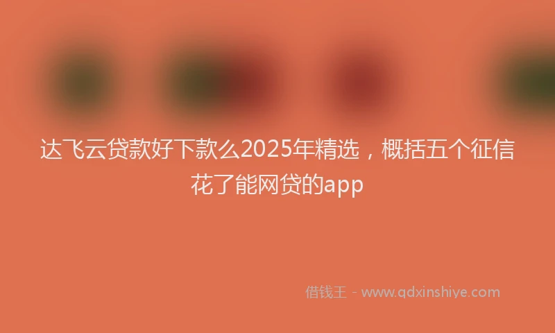 达飞云贷款好下款么2025年精选，概括五个征信花了能网贷的app