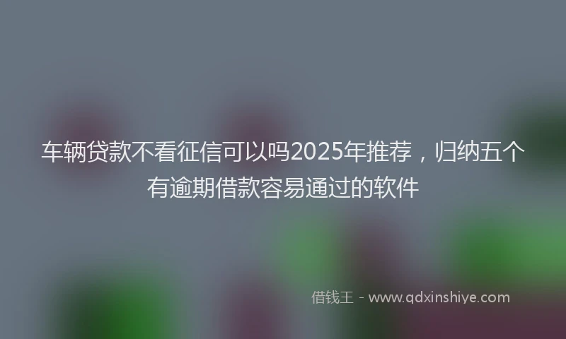 车辆贷款不看征信可以吗2025年推荐，归纳五个有逾期借款容易通过的软件