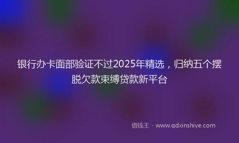 银行办卡面部验证不过2025年精选，归纳五个摆脱欠款束缚贷款新平台