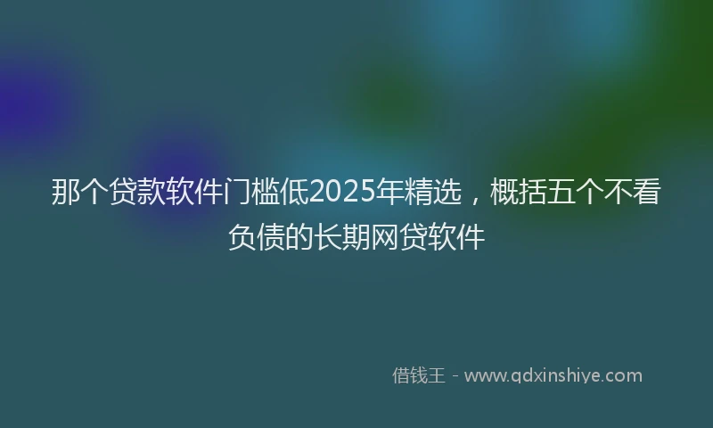 那个贷款软件门槛低2025年精选，概括五个不看负债的长期网贷软件